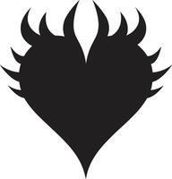 Chic Decorative Intricate Black Graphic with Abstract Flourishes Minimalist Heart Elegant Graphic with Abstract Black Element vector