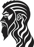 Ink Noir Identity Minimalistic Black Man Face Elegant Shadow Profile Intriguing Abstract Man Face vector