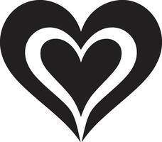 Minimalist Heart Stylish Black Abstract Emblem Elegant Black Heart Intricate Graphic Symbol vector