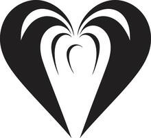 Sleek Heart Chic Abstract Black Emblem Graceful Abstract Heart Modern Black Graphic vector