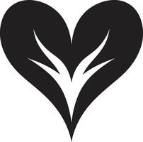 Elegant Black Heart Modern Graphic Intricate Heart Silhouette Sleek Black Abstract vector