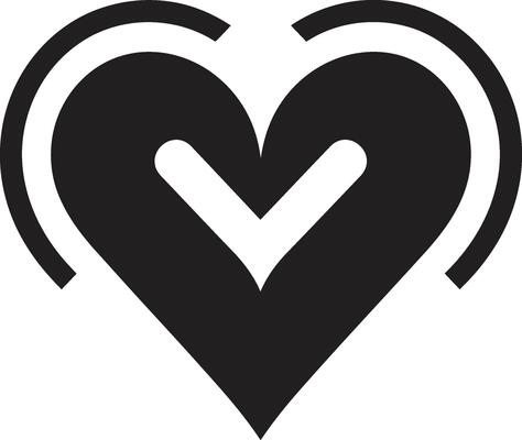 Stylish Minimalist Heart Sophisticated Element Sleek Heart Chic Abstract Black Symbol