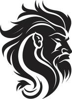 Gothic Grace Chic Black Man Face Graphic Enigma Expression Elegant Abstract Man Face Symbol vector