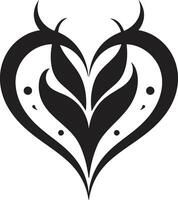 Eclipse of Emotion Refined Black Heart Shape Silhouette Symphony Intriguing of Black Heart vector