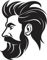Silent Symphony Refined Abstract Man Face Element Dark Reflection Sophisticated Graphics of Black Man Face vector