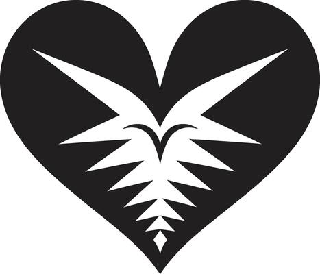 Midnight Muse Elegant Black Heart Shape Obsidian Overture Stylish Abstract Black Heart Graphic