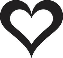 Nocturnal Noir Sleek Abstract Black Heart Obsidian Overture Intriguing Black Heart Shape Graphic vector