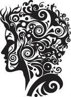 Silent Serenade Refined Abstract Man Face Symbol Gothic Gaze Intriguing Abstract Man Face Element vector
