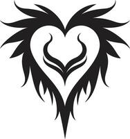 Eclipse of Emotion Minimalistic Black Heart Shadowed Serenade Refined Abstract Black Heart vector