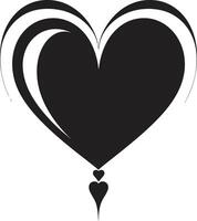 Sable Serenade Minimalistic Black Heart Shape Dark Harmony Elegant Abstract Black Heart vector