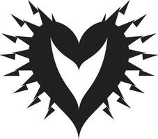 Midnight Muse Contemporary Graphics of Black Heart Obsidian Overture Elegant Black Heart Shape vector