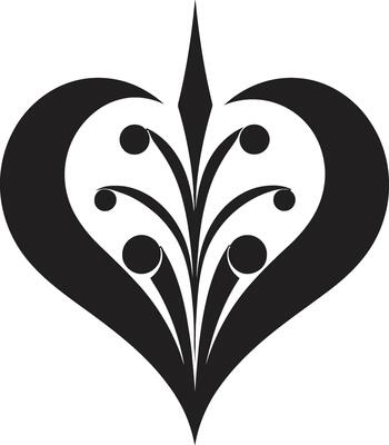 Dark Whisper Sophisticated Abstract Black Heart Ebony Embrace Chic Graphics of Black Heart