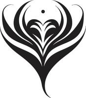 Eclipse of Emotion Modern Graphics of Black Heart Gothic Grace Abstract Black Heart Symbol in Art vector