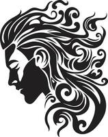 Midnight Noir Gaze Elegant Abstract Man Face Art Ethereal Expression Chic Graphics of Black Man Face vector