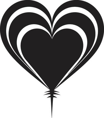 Nocturnal Noir Stylish Black Heart Shape Art Eclipse of Emotion Minimalistic Black Heart