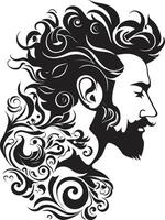 Enigma Essence Contemporary Graphics of Black Man Face Shadows of Mystery Sophisticated of Black Man Face vector