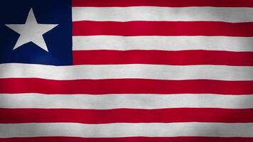 Liberia flag is waving 3D animation. Liberia flag waving in the wind. National flag of Liberia. flag seamless loop animation. high quality 4K resolution. video