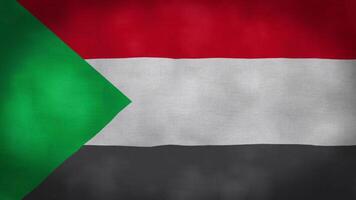 Sudan waving flag seamless loop animation. video
