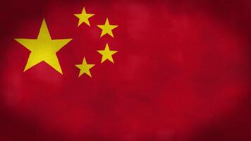 China flag is waving 3D animation. China flag waving in the wind. National flag of China. flag seamless loop animation. video