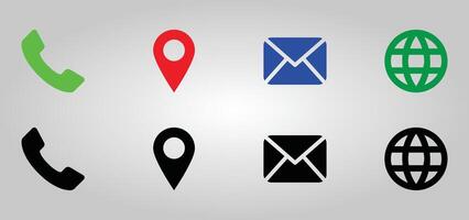 CALLING, MAILING, WEBSITE, GPS ICONS vector