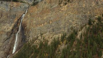 Amazing aerial view of Takakkaw Falls in Yoho National Park video