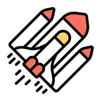Conceptual flat design icon of projectile vector