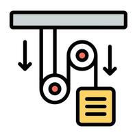 A flat design icon of pulley vector