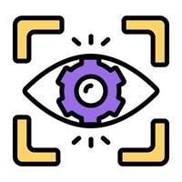A colored design icon of iris recognition vector