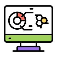 A premium download icon of online data analytics vector