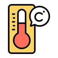 An editable design icon of digital thermometer vector