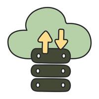 A colored design icon of cloud datacenter vector