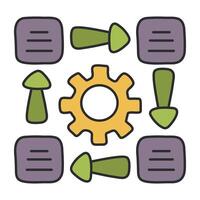 A colored design icon of data setting vector
