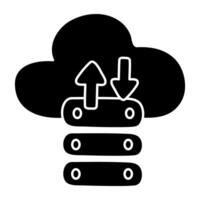 A colored design icon of cloud datacenter vector