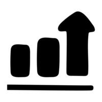 A flat design icon of graph vector