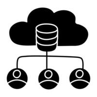 A flat design icon of data flow chart vector