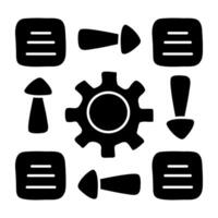 A colored design icon of data setting vector