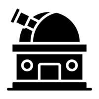 Editable design icon of observatory building vector
