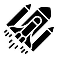 Conceptual solid design icon of projectile vector