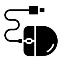 A solid design icon of mouse vector