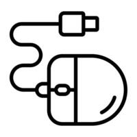 A linear design icon of mouse vector