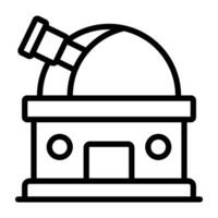 Editable design icon of observatory building vector