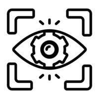 A line design icon of iris recognition vector
