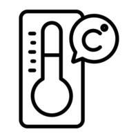 An editable design icon of digital thermometer vector