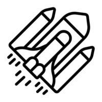 Conceptual linear design icon of projectile vector