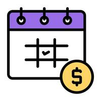 A flat design icon of business schedule vector