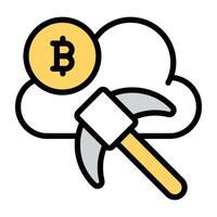 Perfect design icon of bitcoin mining vector