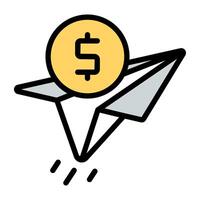 An icon design of paper plane vector