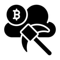 Perfect design icon of bitcoin mining vector