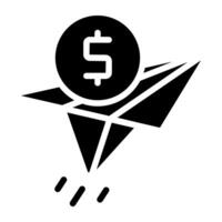 An icon design of paper plane vector