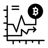 Modern design icon of bitcoin chart vector